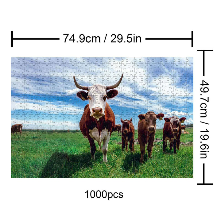 Cows on the Grassland 500 / 1000 Piece Puzzle