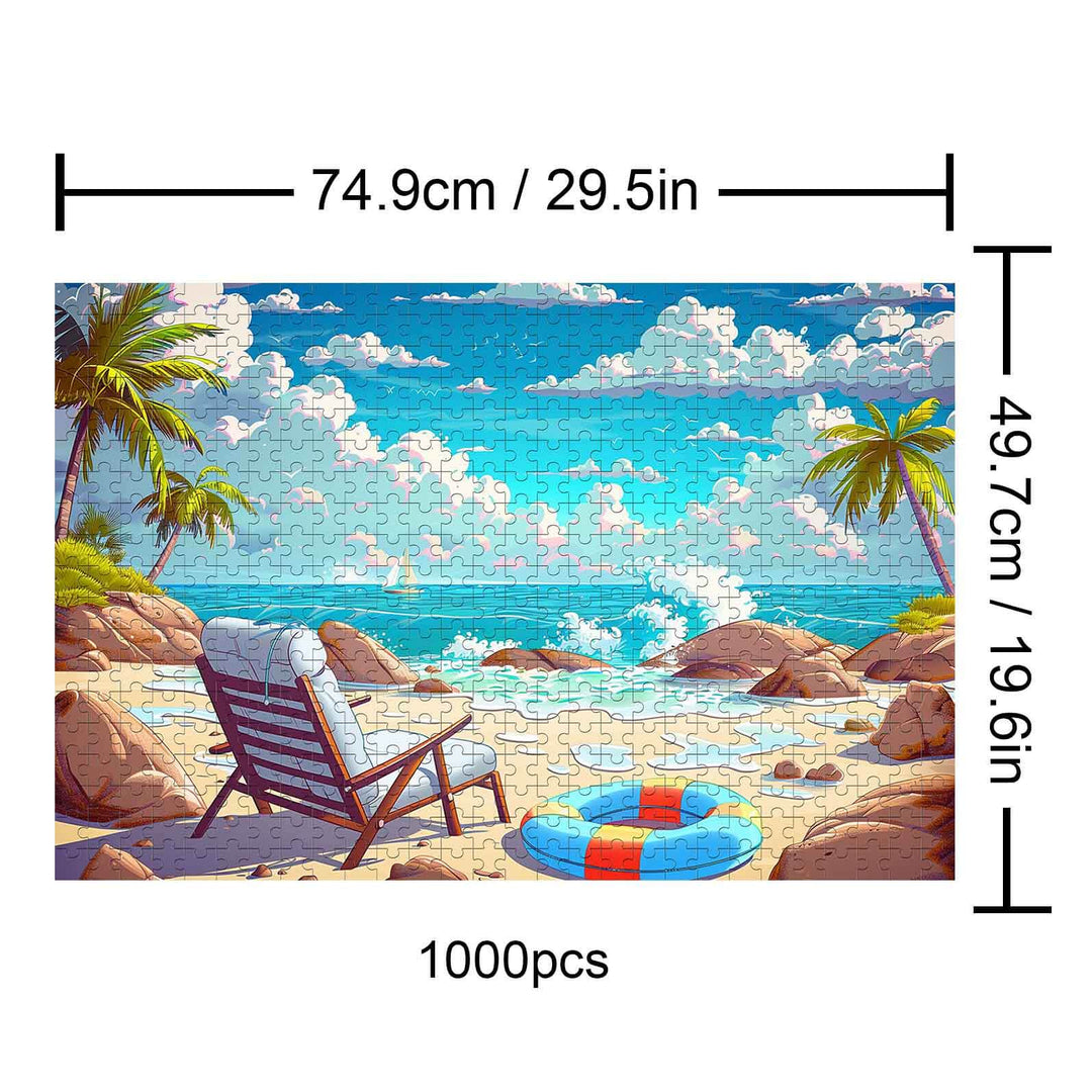 1000 Piece Puzzles For Adults - Seaside Shop Mushroom Bottle Design, 27x20 Inches When Finished