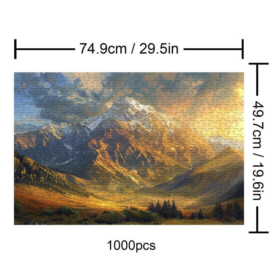 Sunset Mountains 500 / 1000 Piece Puzzle - By Woodbests