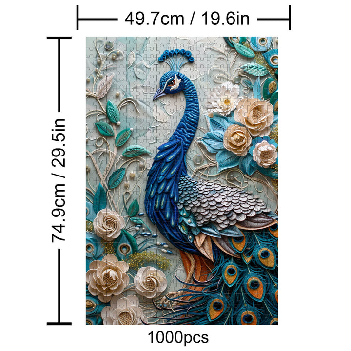 Peacock Mural 500 / 1000 Piece Puzzle - By Woodbests