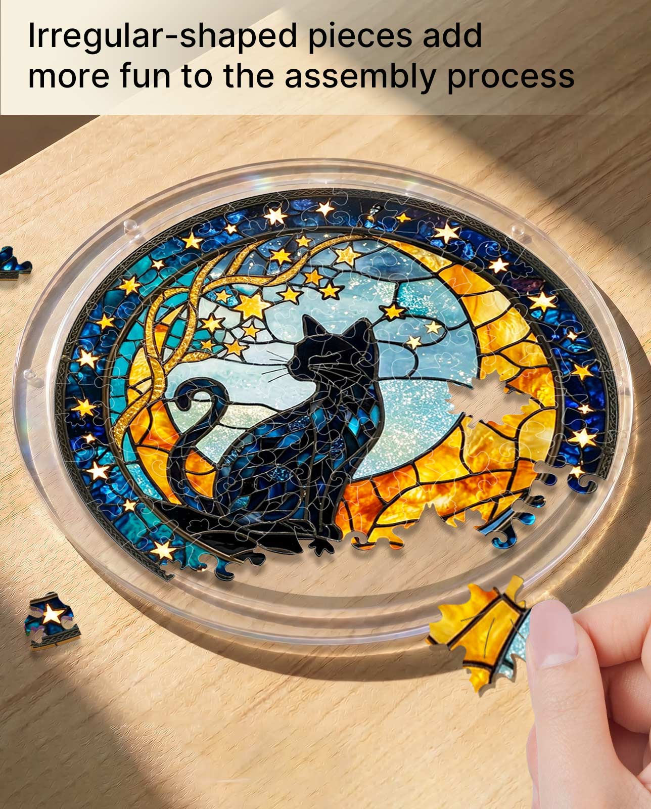 Attrape-soleil puzzle en acrylique - Le chat de Séléné