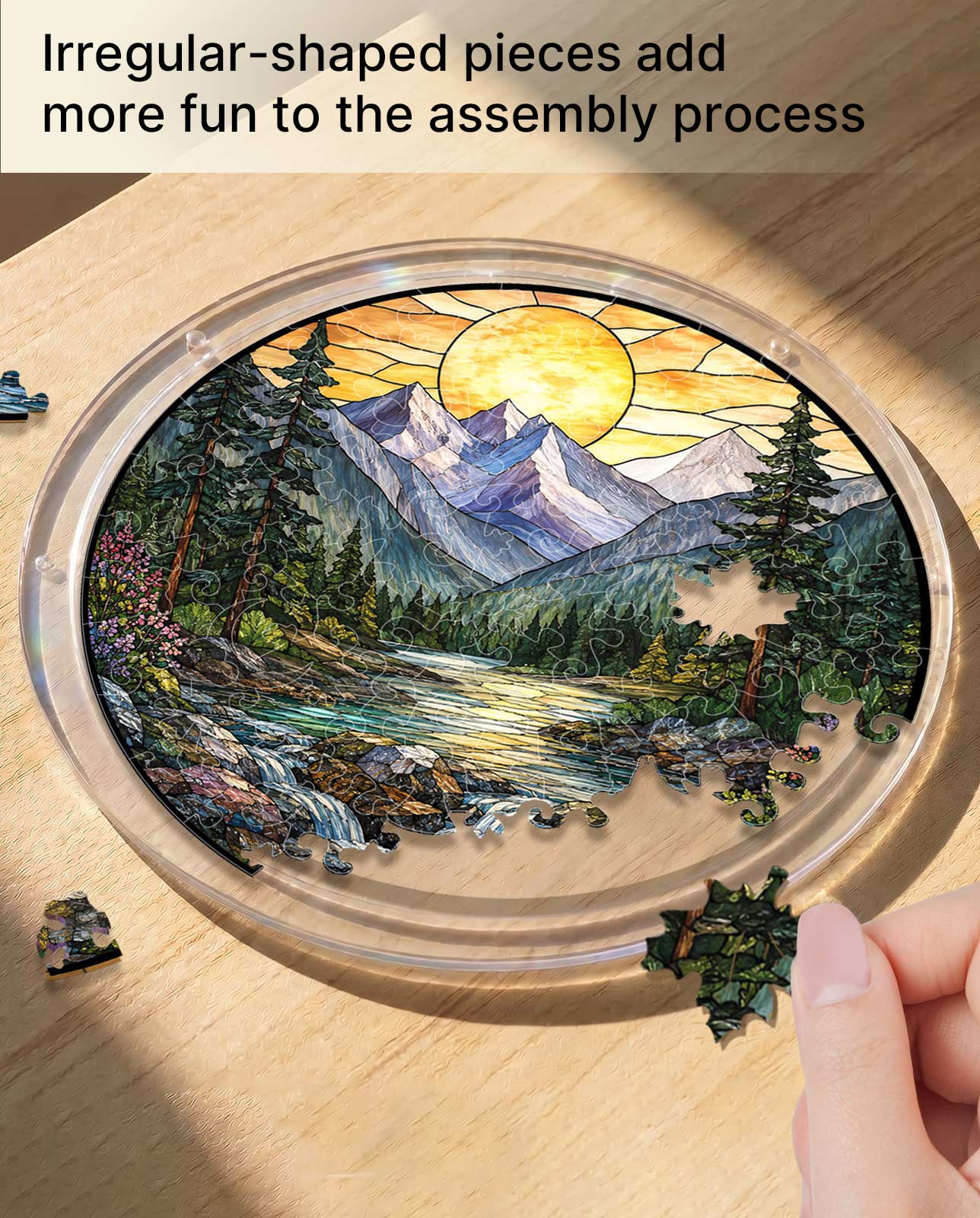 Acryl-Puzzle-Sonnenfänger – Goldenes Tal