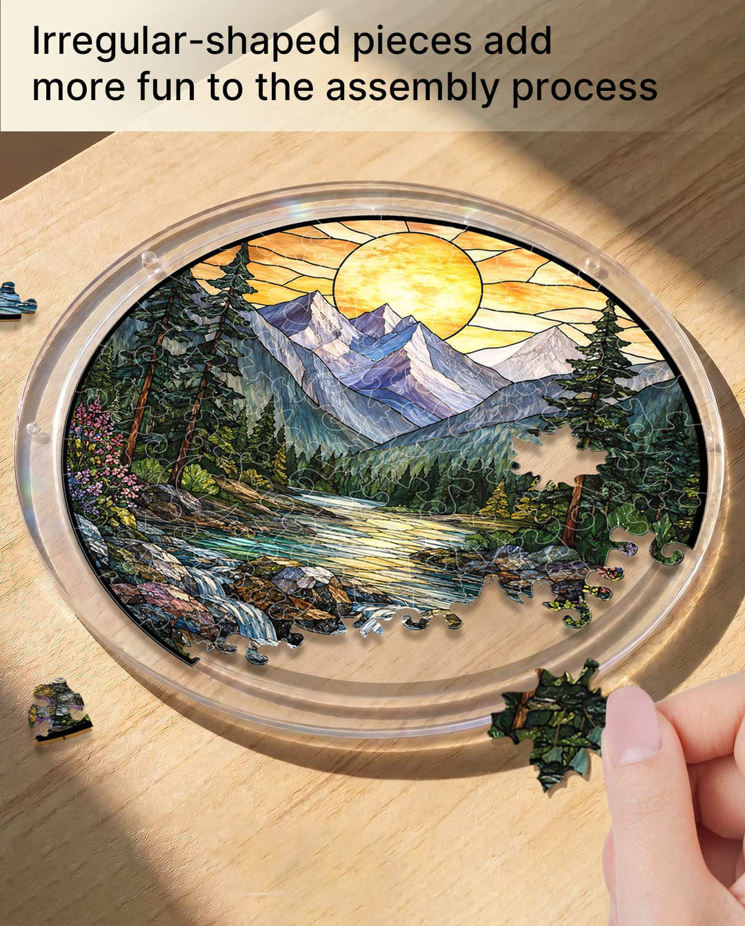 Acryl-Puzzle-Sonnenfänger – Goldenes Tal