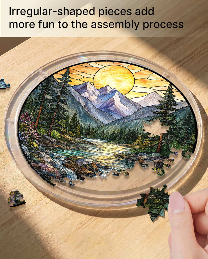 Acryl-Puzzle-Sonnenfänger – Goldenes Tal