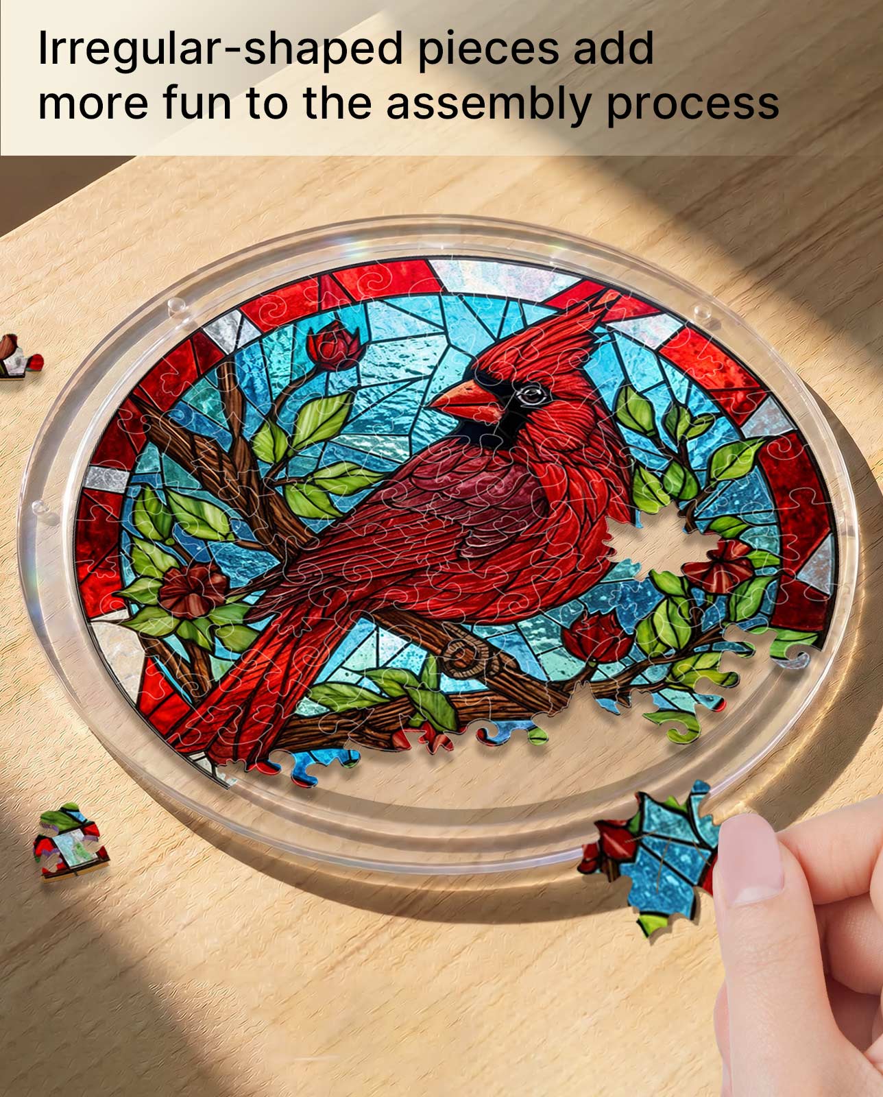Attrape-soleil puzzle en acrylique - Cardinal discret