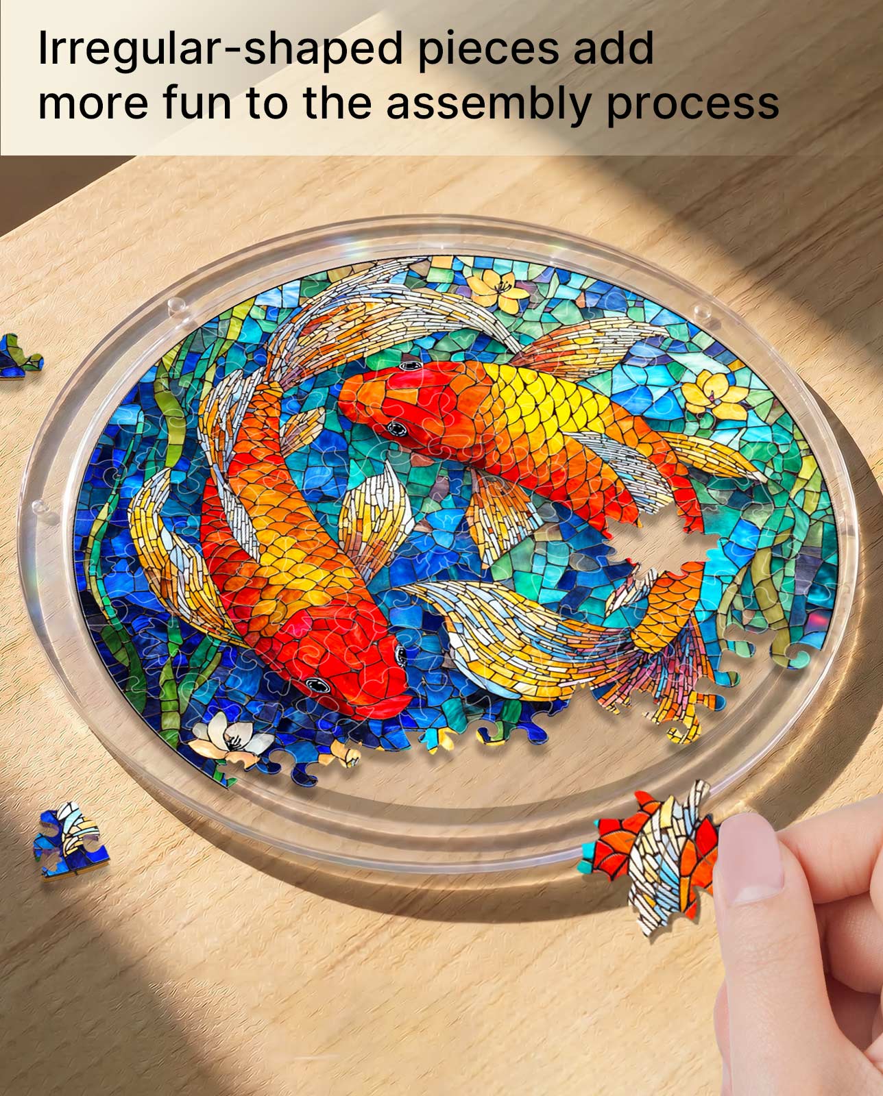 Attrape-soleil puzzle en acrylique - Étang de rêve Koi
