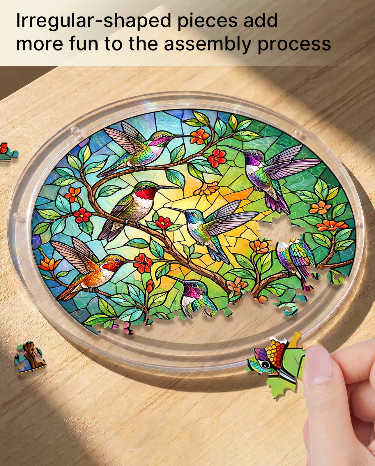 Acryl-Puzzle-Sonnenfänger – Smaragdwald-Prisma