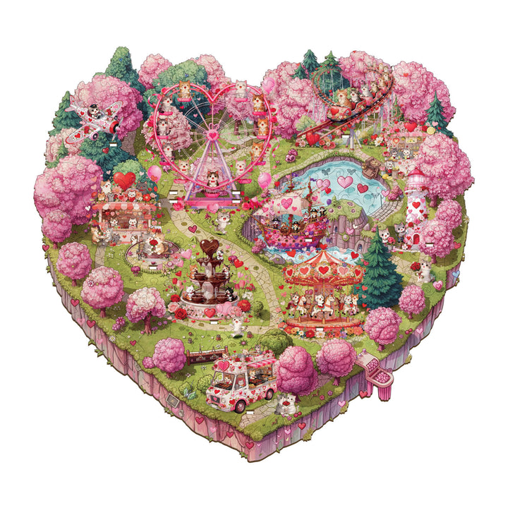 Valentine Kittyland Wooden Jigsaw Puzzle