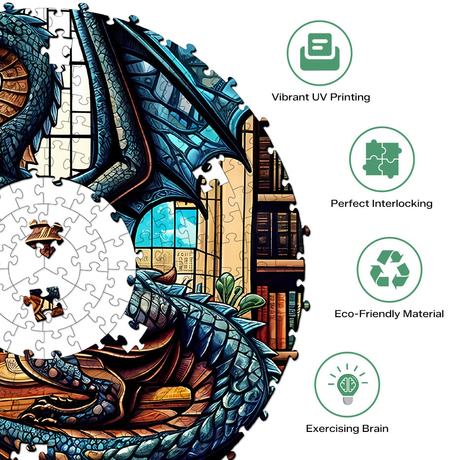 The Dragon's Library 1000 Piece Puzzle