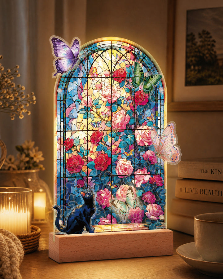 Acrylic Puzzle Landscape Light-Garden Butterflies