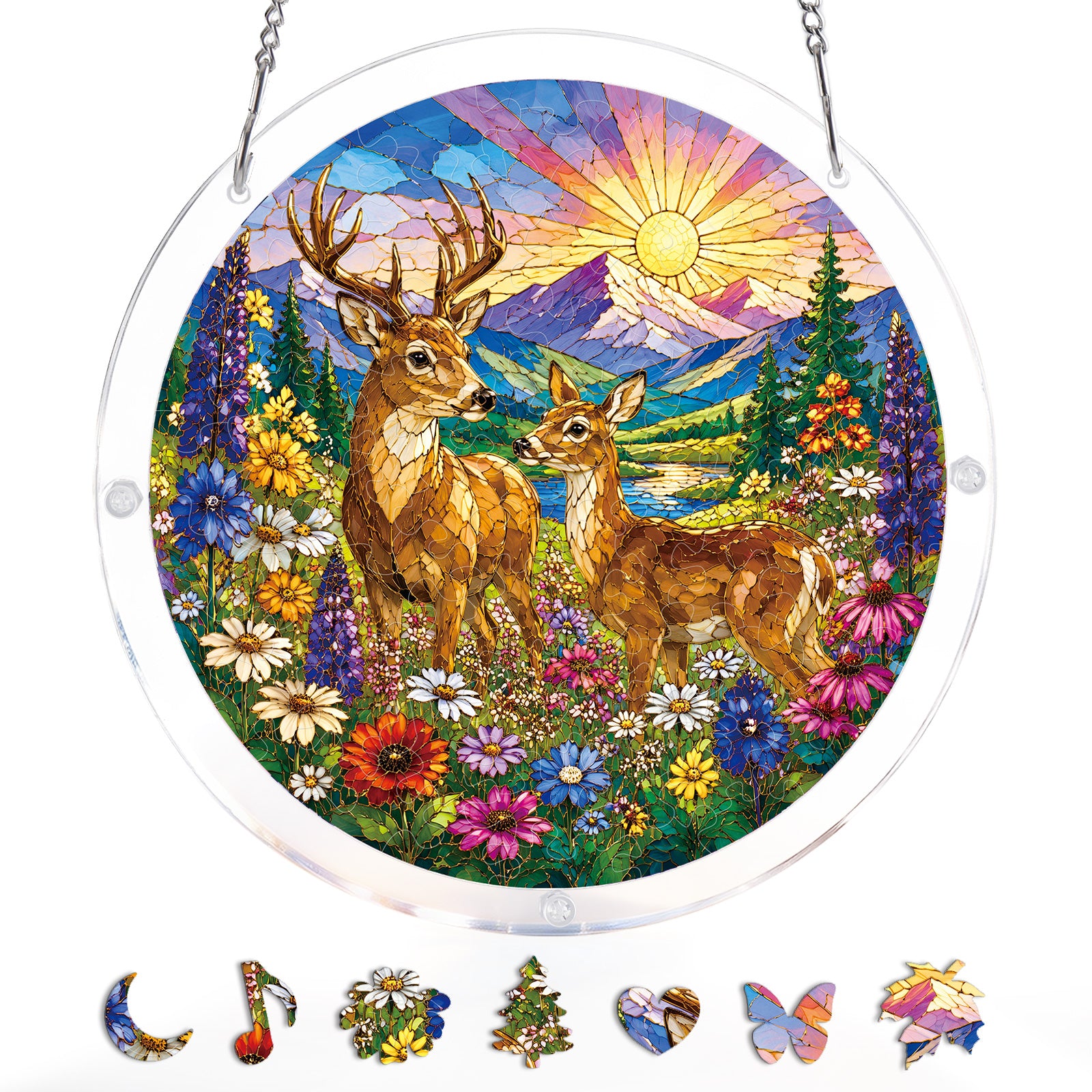 Acrylic Jigsaw Puzzle Suncatcher - Meadow Sunrise