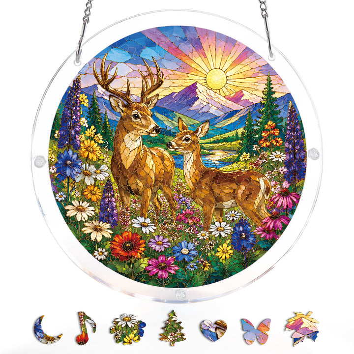 Acrylic Jigsaw Puzzle Suncatcher - Meadow Sunrise