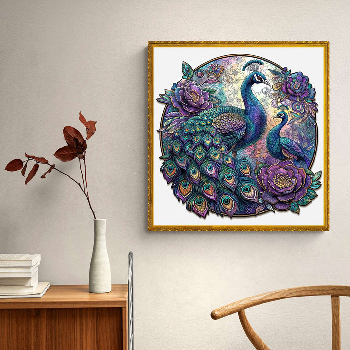 Parent Child Peacock Wooden Jigsaw Puzzle