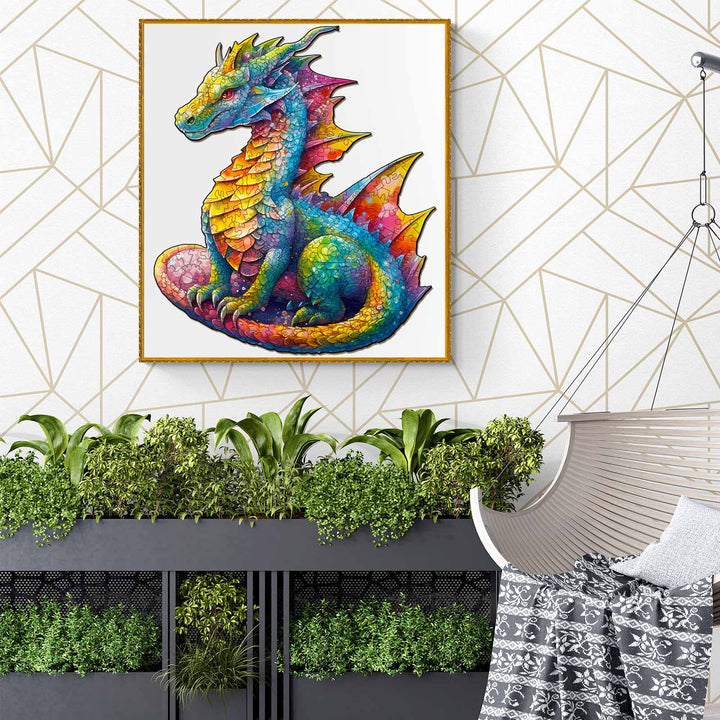 Puzzle en bois Dragon coloré 1