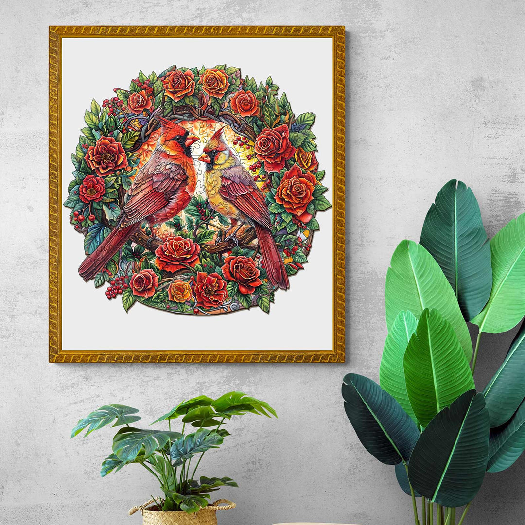 Rose Cardinal Wooden Jigsaw Puzzle - By Woodbests