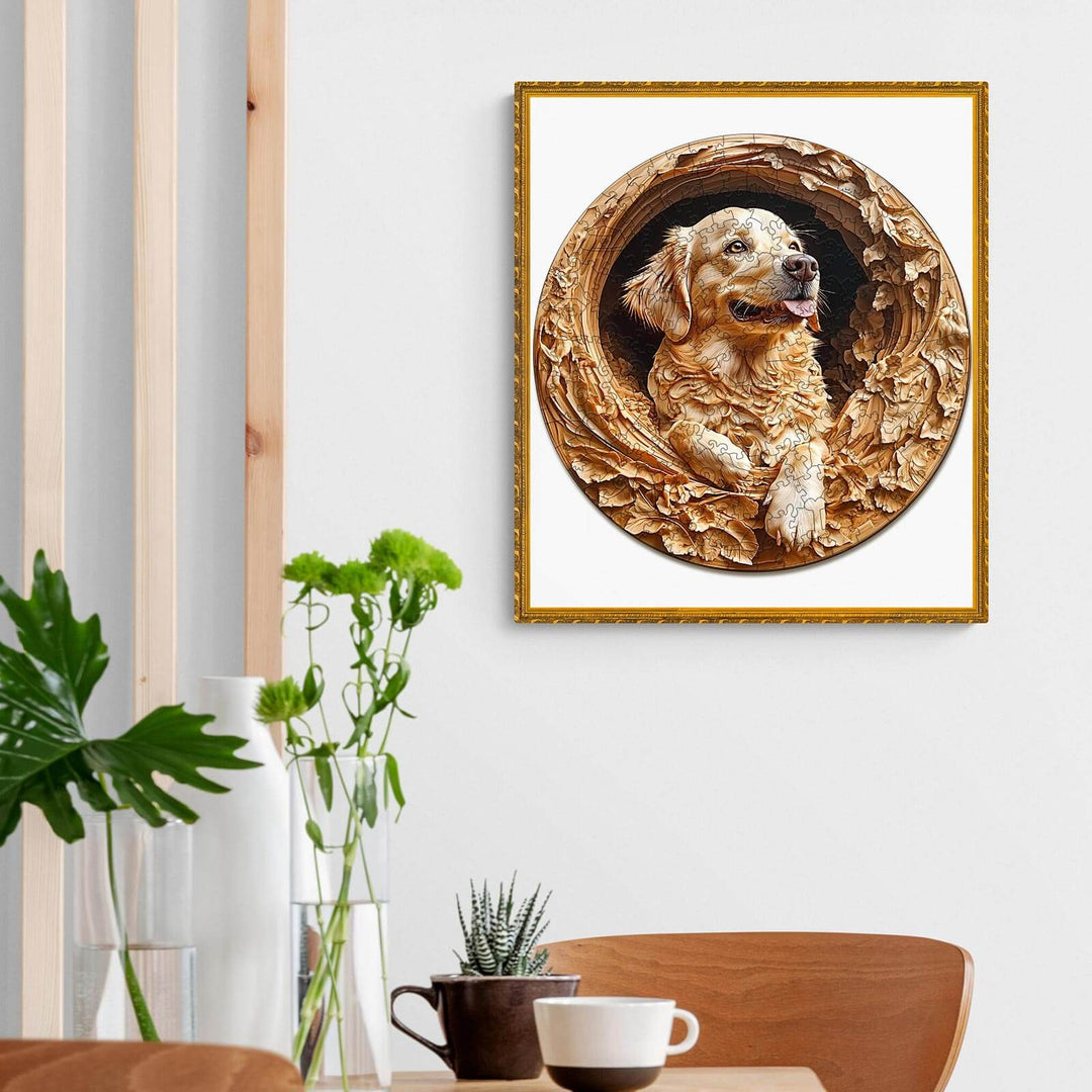 3D Golden Retriever-1 Wooden Jigsaw Puzzle - By Woodbests