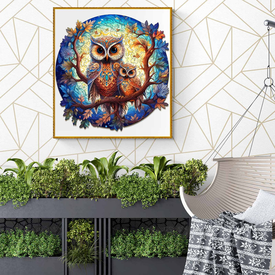 Owl Family-2 Wooden Jigsaw Puzzle