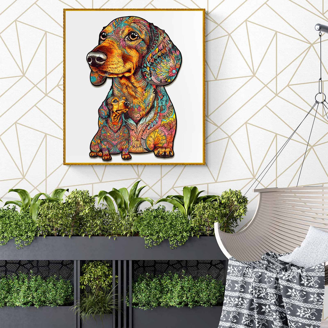 Dachshund Family Wooden Jigsaw Puzzle