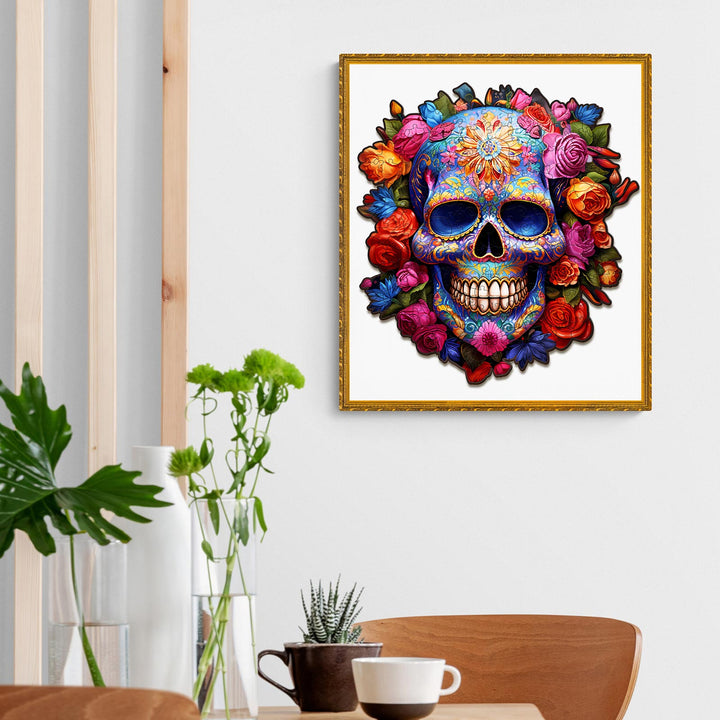 Flowers and Skulls Wooden Jigsaw Puzzle