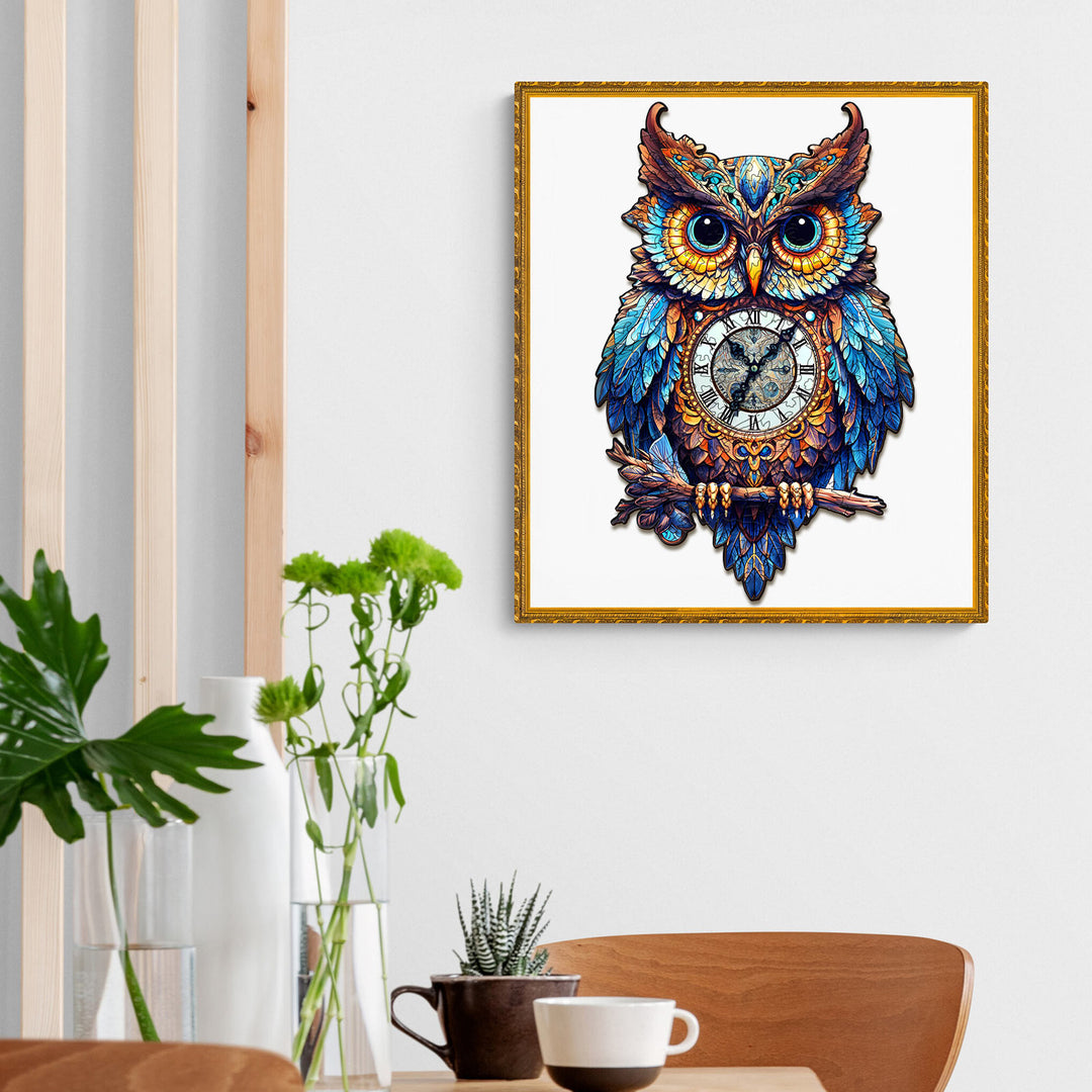 Owl Clocks Wooden Jigsaw Puzzle