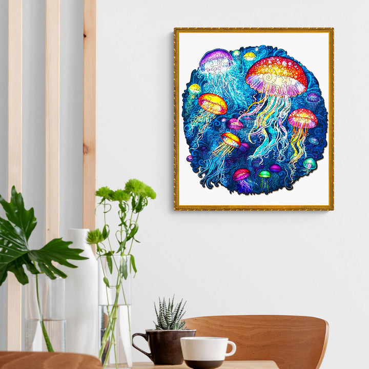 Colorful Jellyfish Wooden Jigsaw Puzzle