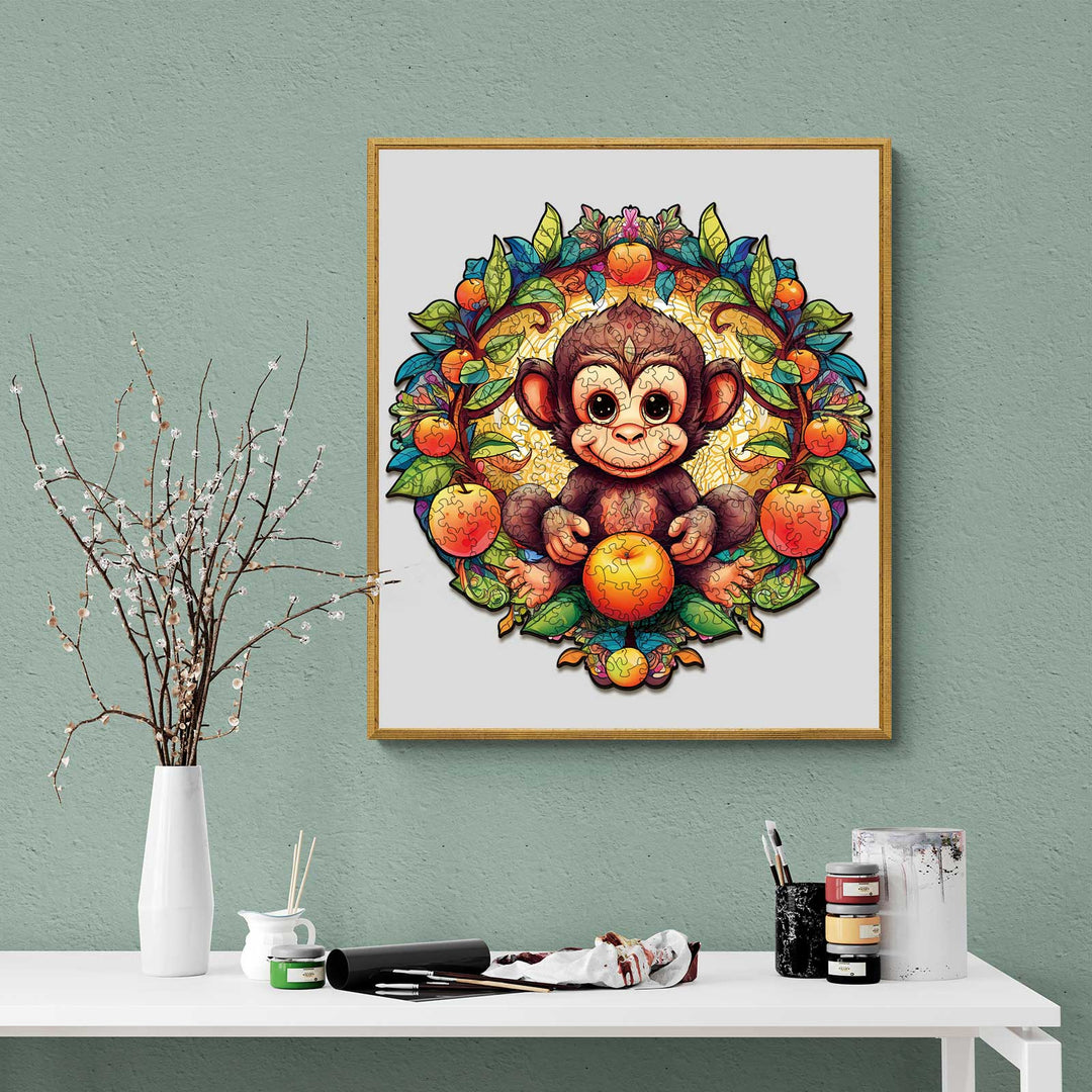 Happy Monkey Wooden Jigsaw Puzzle