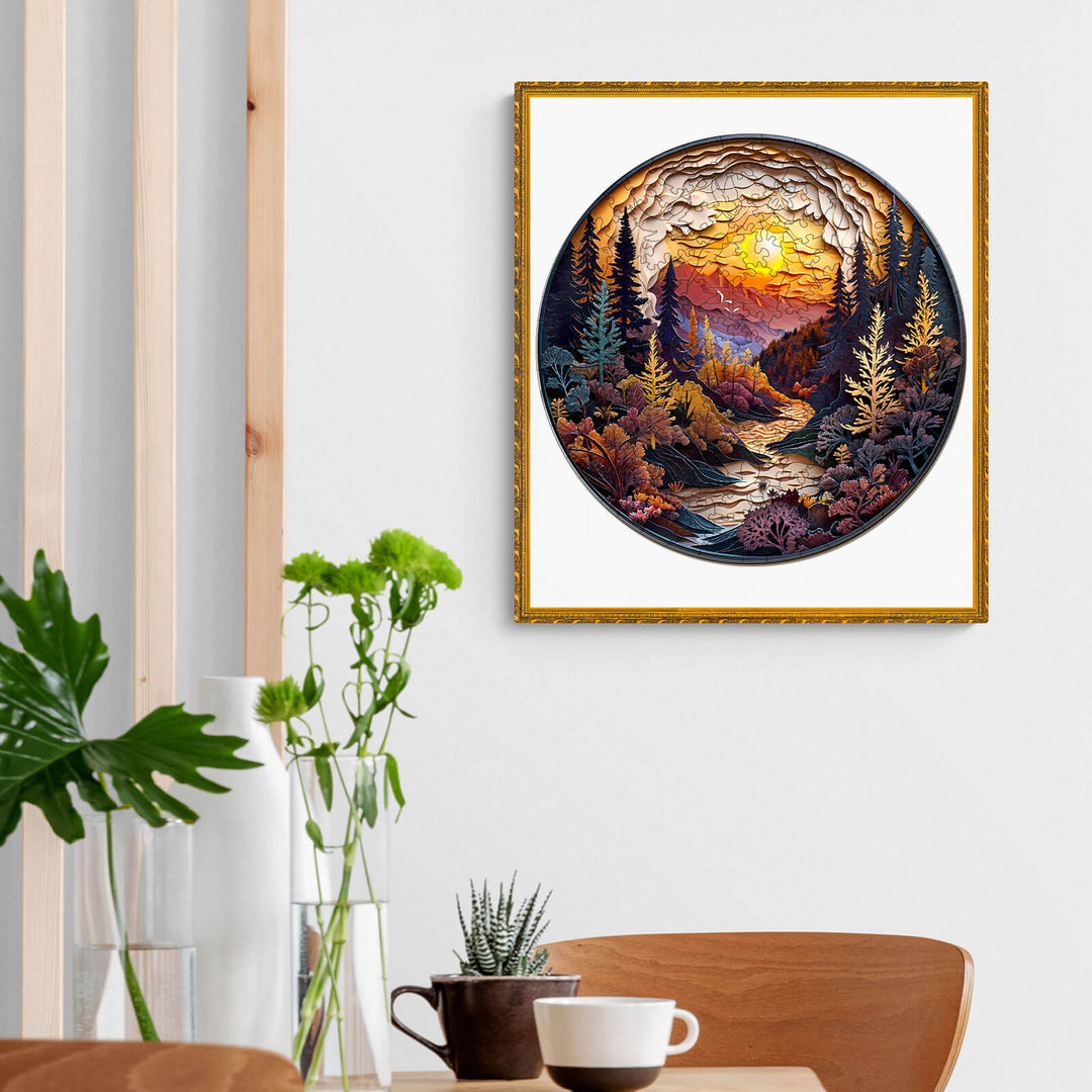 3D Sunset Forest Wooden Jigsaw Puzzle