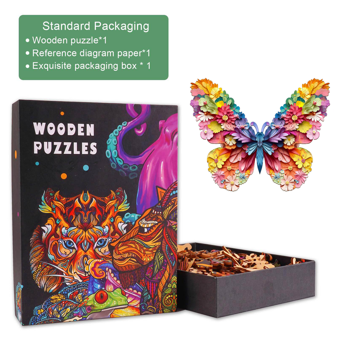 3D Colorful Butterfly Wooden Jigsaw Puzzle