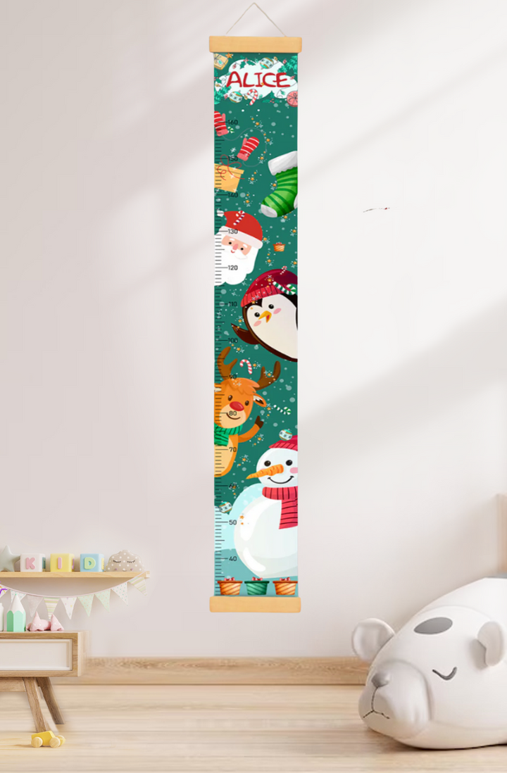 Personalized Santa Claus Hanging Canvas Height Ruler