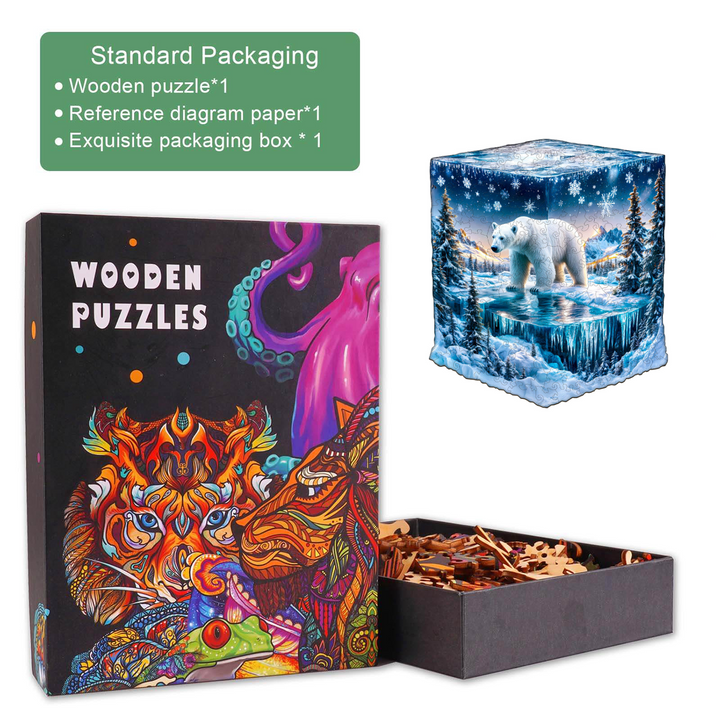 Frozen polar bears-2 Wooden Jigsaw Puzzle