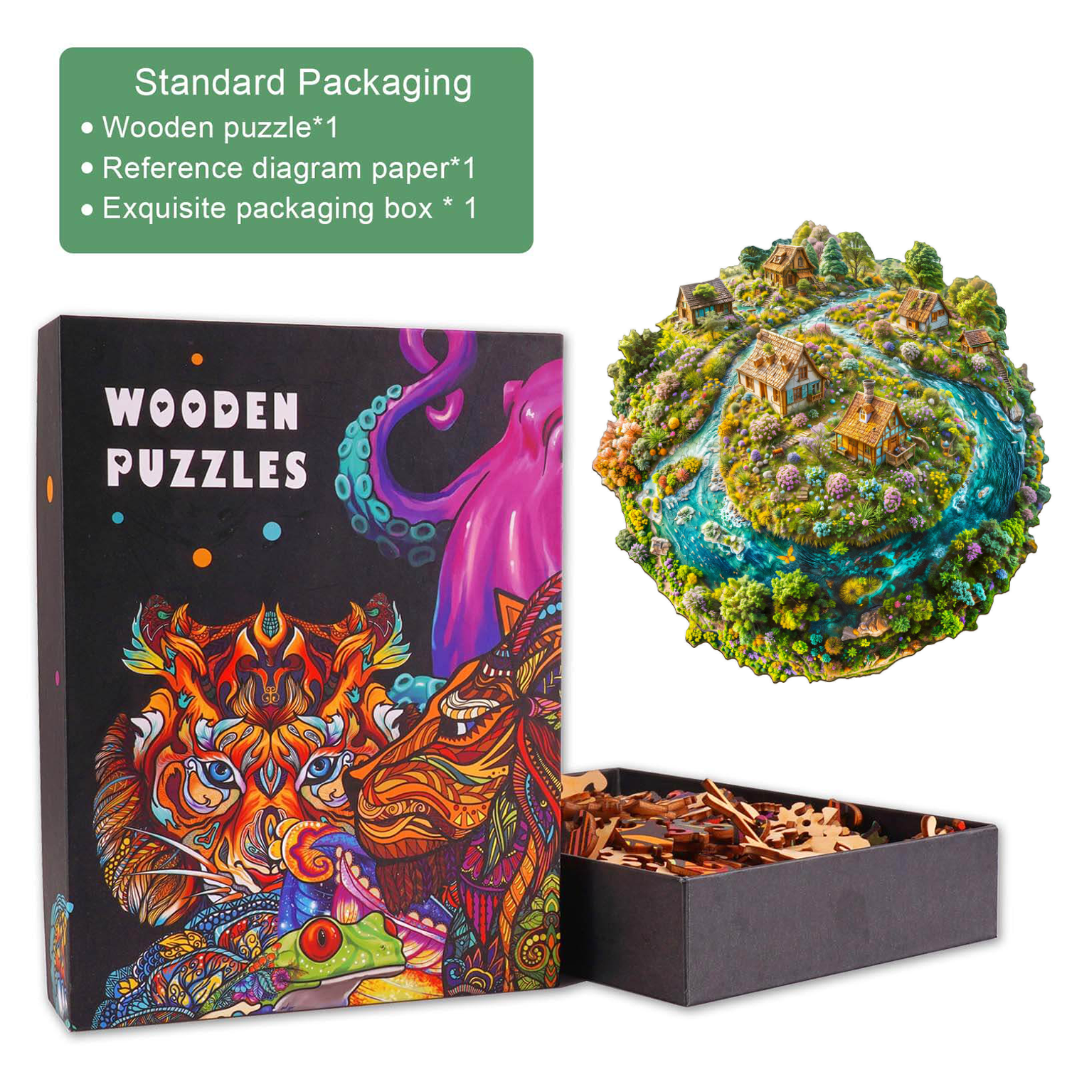 Nachhaltige Erde Holzpuzzle
