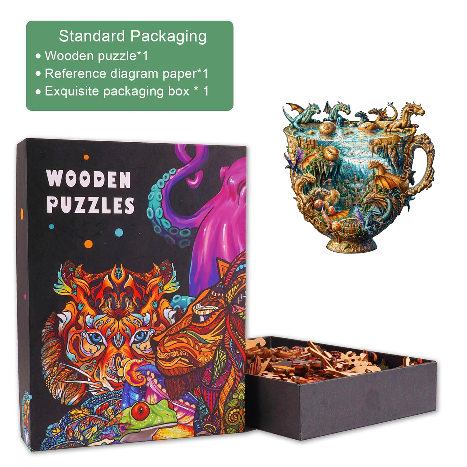 Puzzle en bois Dragon cup