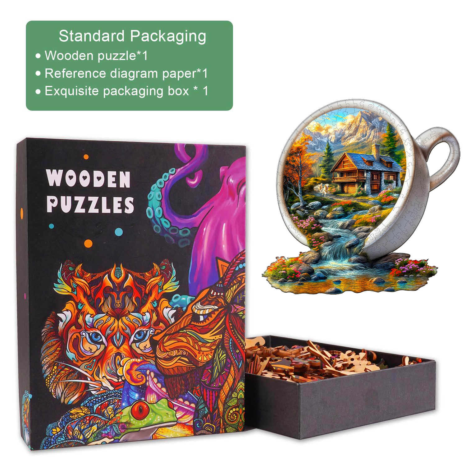 Puzzle en bois Tasse de Sérénité