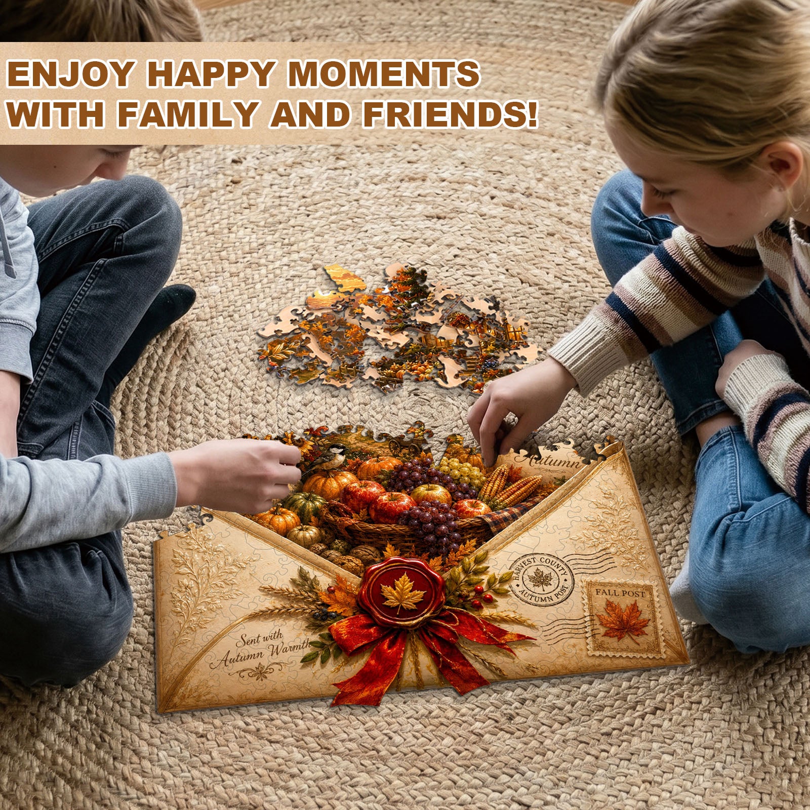 Autumn Letters Wooden Jigsaw Puzzle