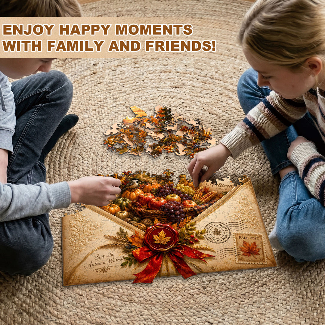 Autumn Letters Wooden Jigsaw Puzzle