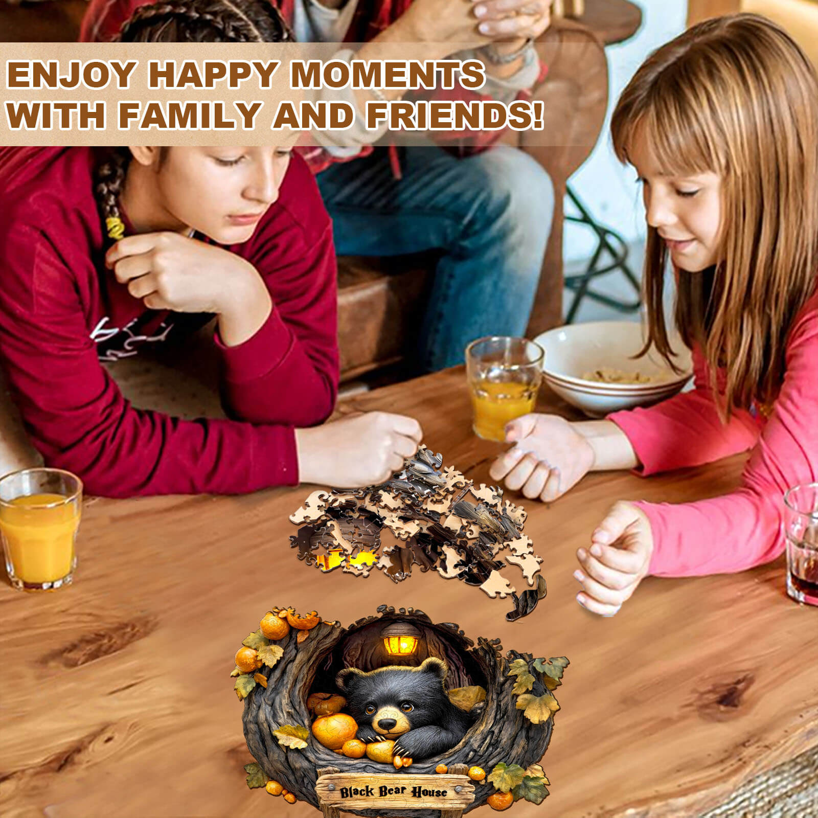 Orange Bear Holz-Puzzle