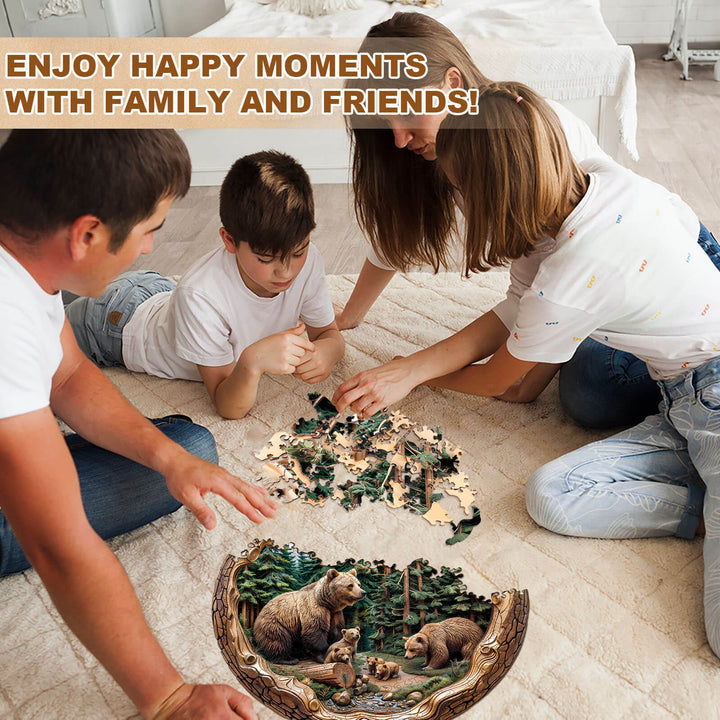 Wald Bären Familie Holzpuzzle