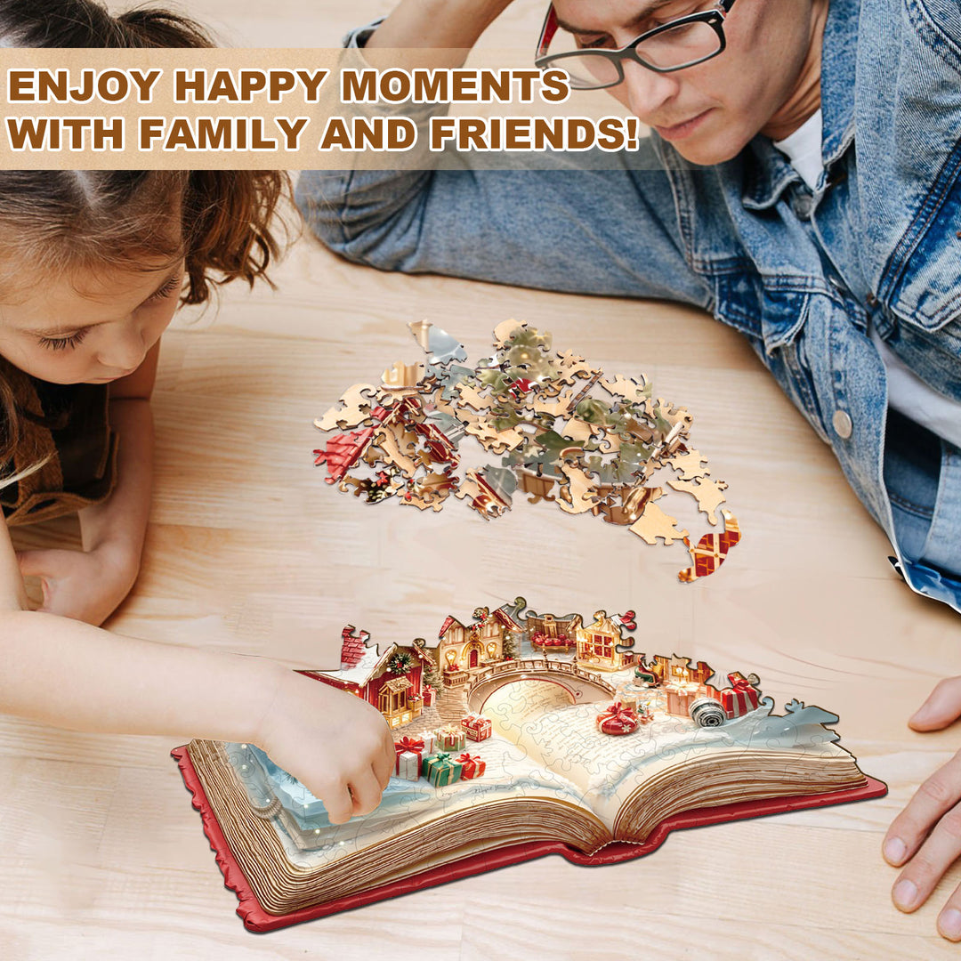 Christmas Pop-up Book Wooden Jigsaw Puzzle