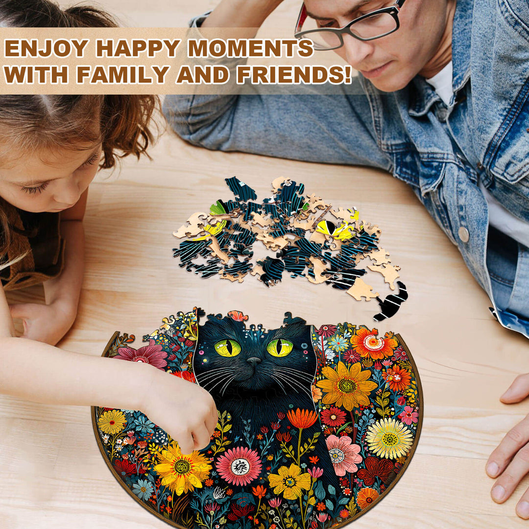 Puzzle en bois Chat Gardien du Jardin Fantastique
