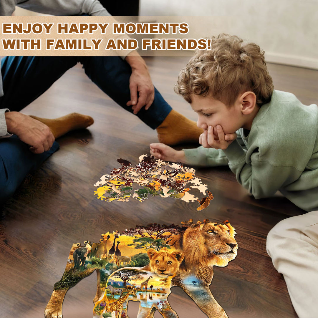 African lions Wooden Jigsaw Puzzle