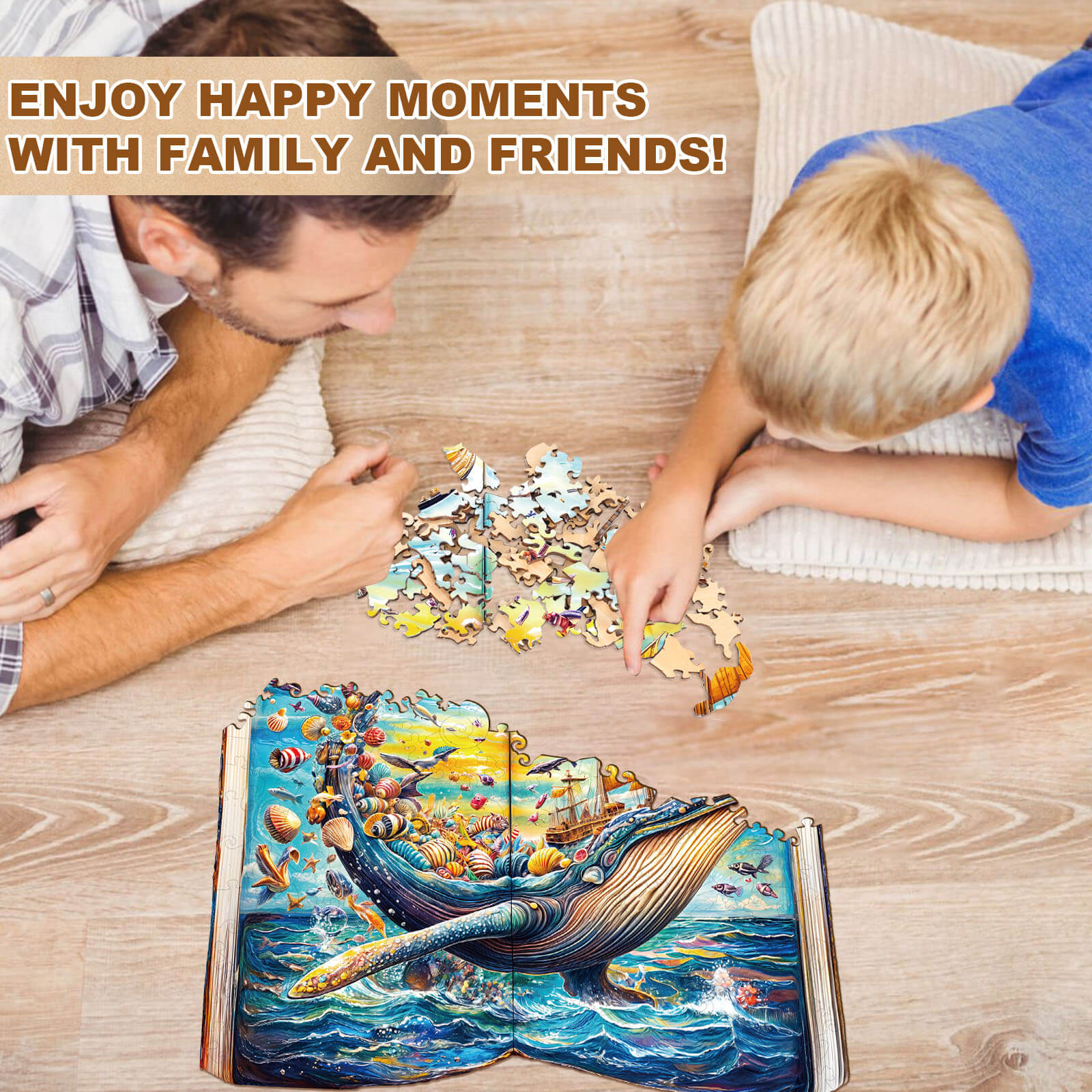 Whale Story-2 Wooden Jigsaw Puzzle
