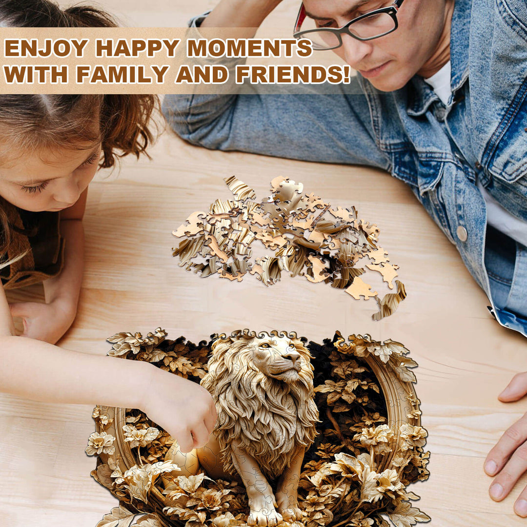 Forest lion Wooden Jigsaw Puzzle