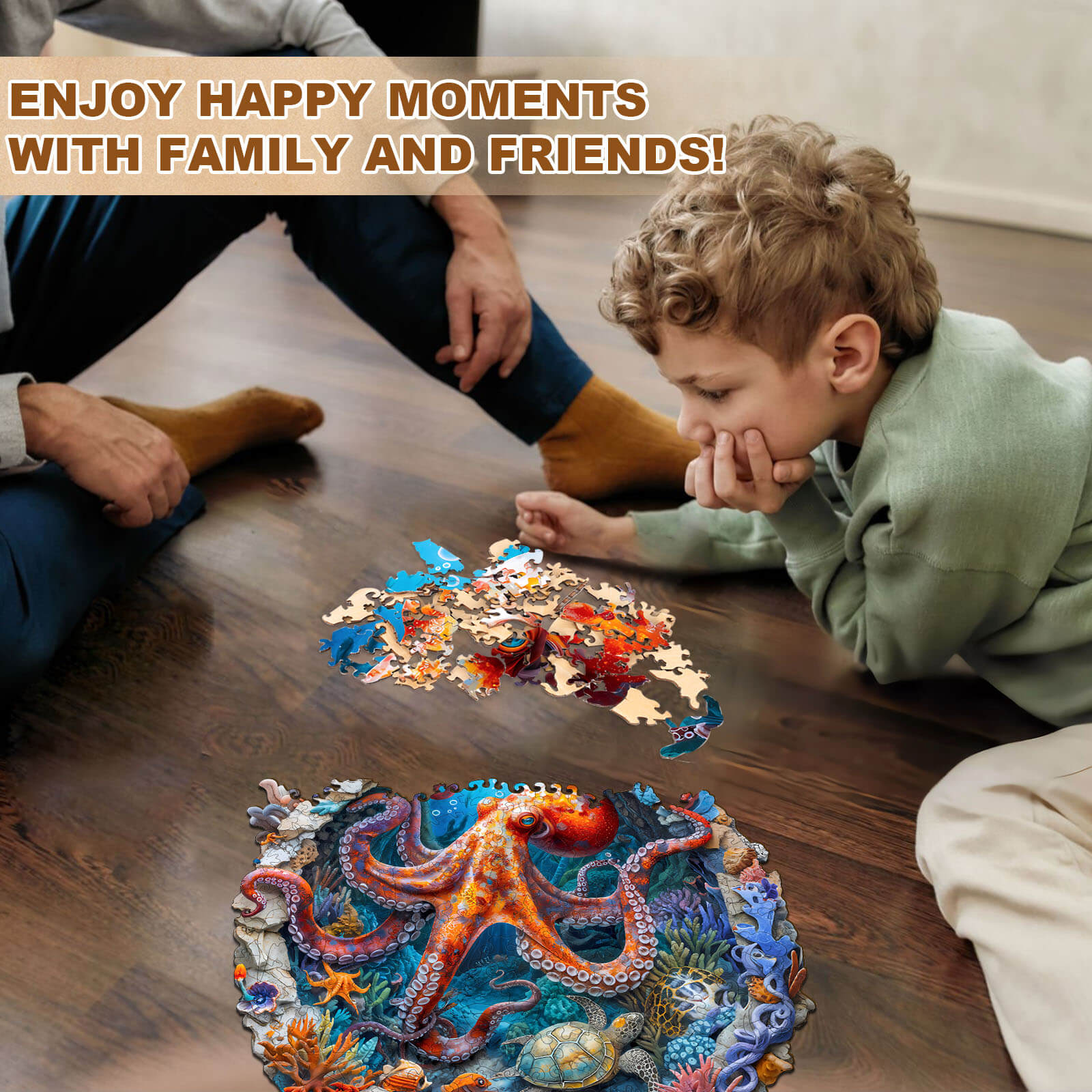 Octopus Haven Holz-Puzzle