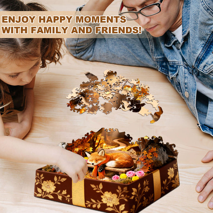 Autumn Trail Fox Wooden Jigsaw Puzzle