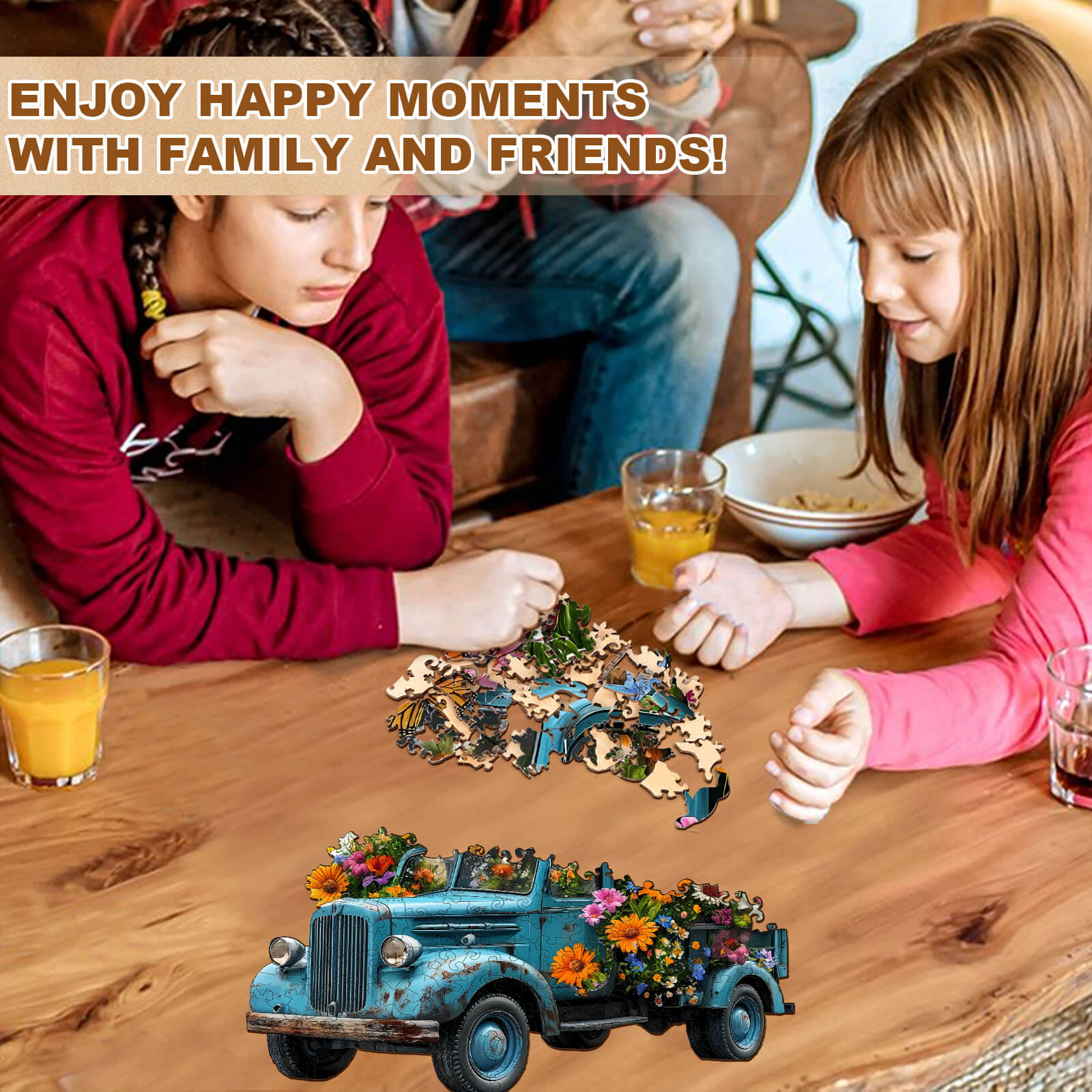 Puzzle en bois Camion de Fleurs