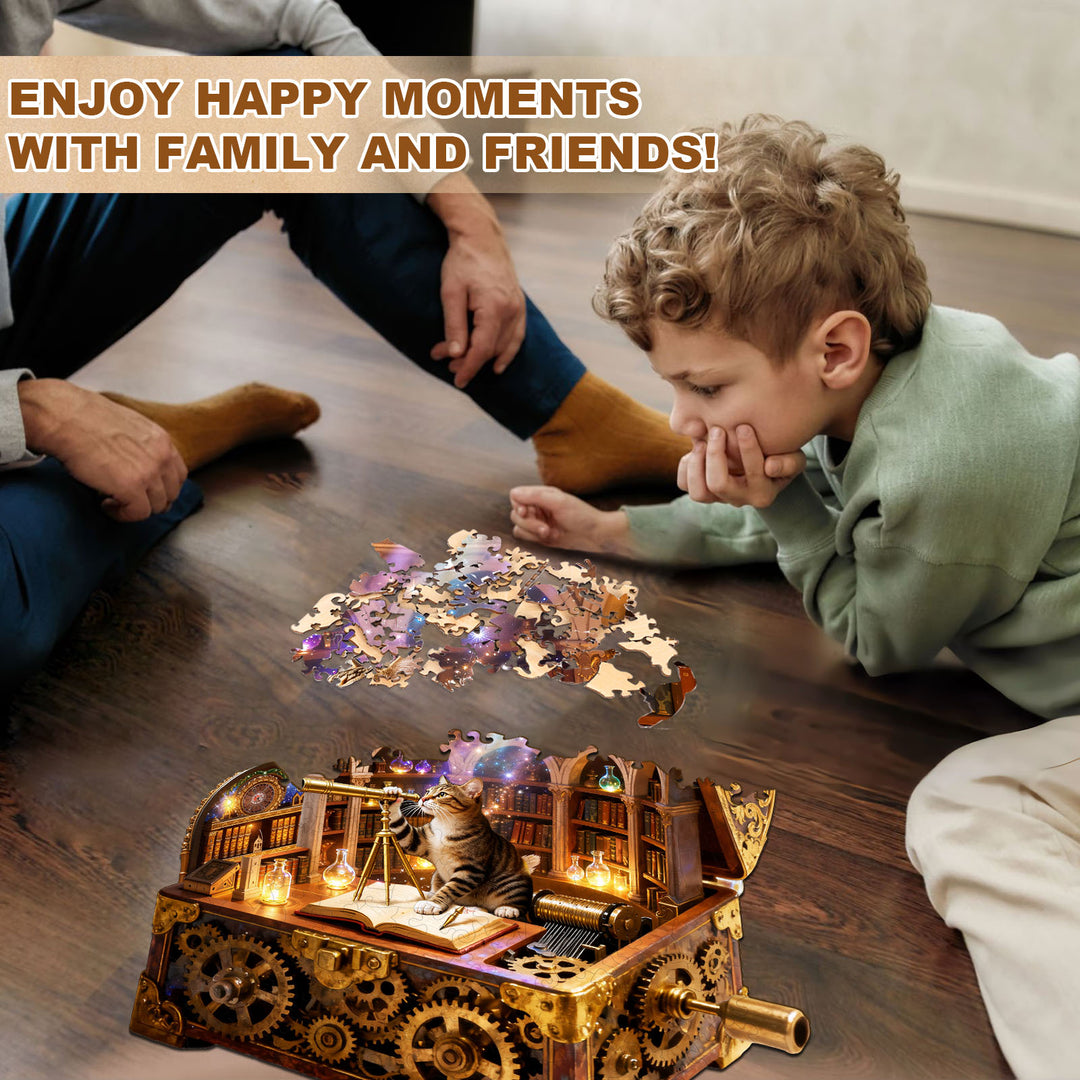 Kitten Music Box Wooden Jigsaw Puzzle