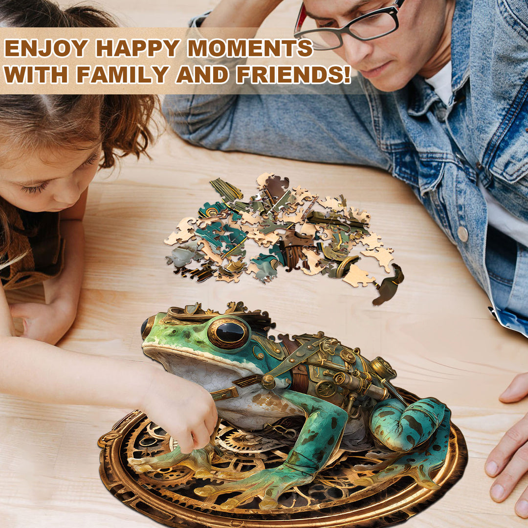 Steam Hopper Frog Wooden Jigsaw Puzzle