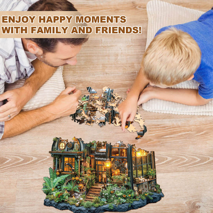 Steampunk greenhouse Wooden Jigsaw Puzzle