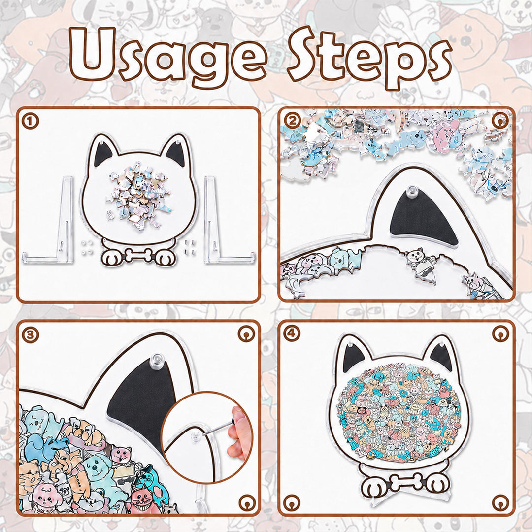 Acrylic Jigsaw Puzzle Suncatcher - Puppy Party
