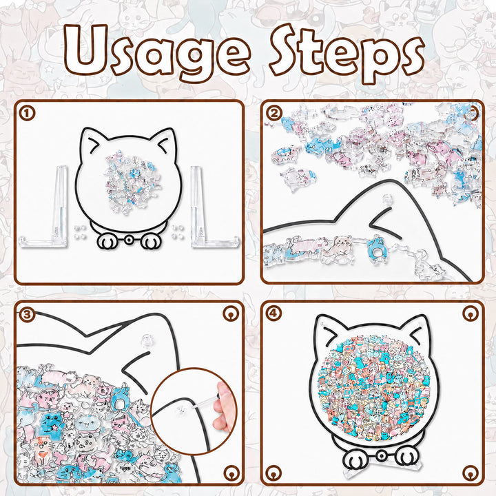 Acrylic Jigsaw Puzzle Suncatcher - Home of Kittens